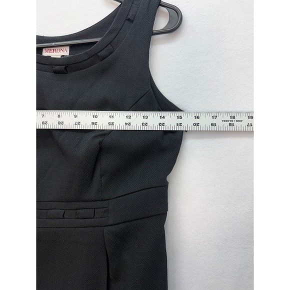 Merona Sheath Dress Women 2 Black Sleeveless Piqué Textured Career LBD Office - Picture 7 of 12